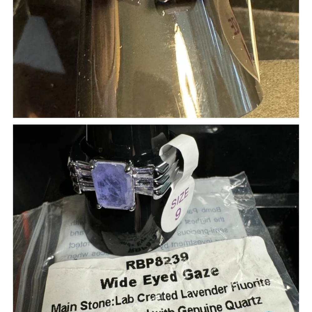 BP Lavender Fluorite and Quartz Ring